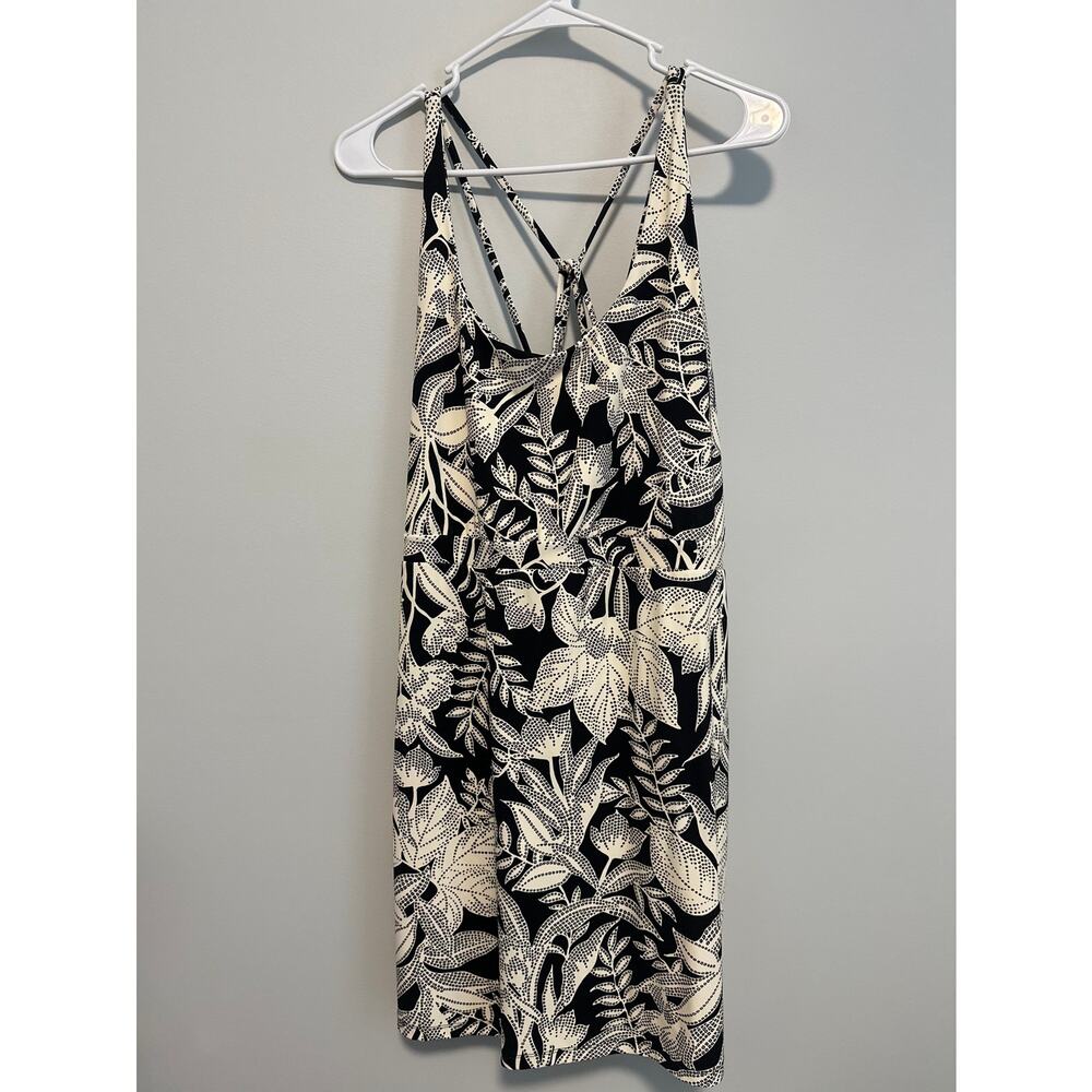 Soma XXL Active Dress Black Ivory Tropical Print Built In Shorts Athleisure